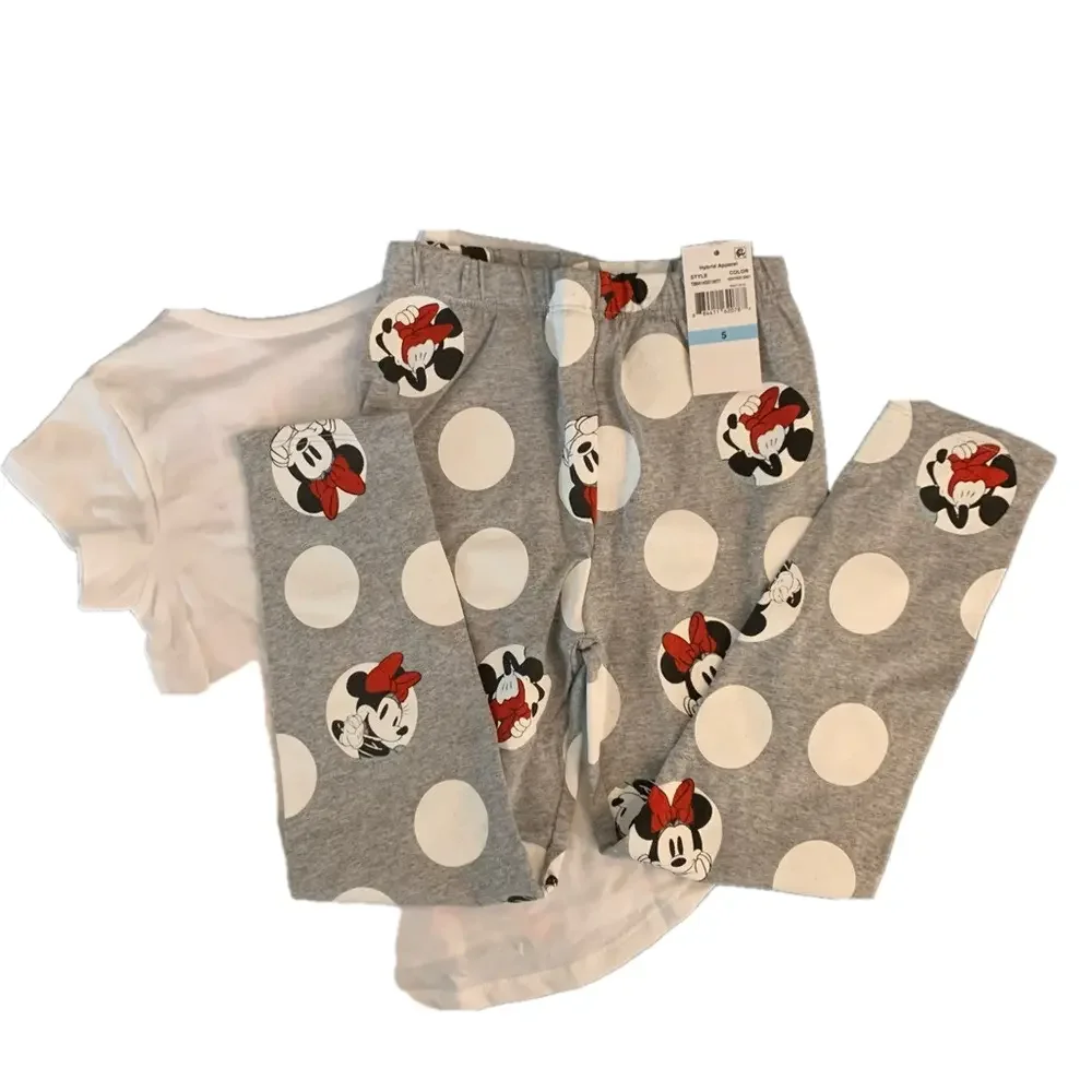 NWT Disney Junior Minnie Mouse Outfit Set Girls 4/5 Polka Dot